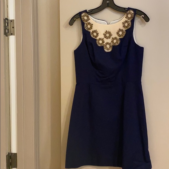 Lilly Pulitzer navy dress with embroidered top - Picture 1 of 6